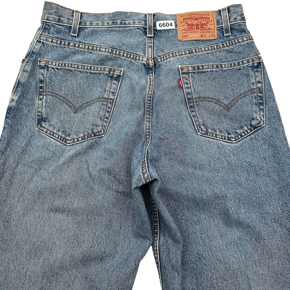 VTG Levi's 560 Loose taper Jeans Men's 34x32 Light Blue Denim Baggy Y2K Colombia